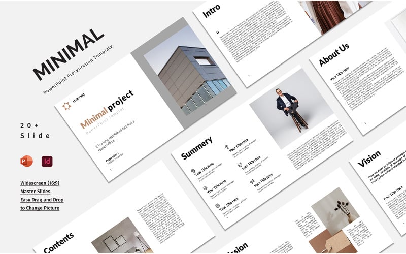 Minimal Project PowerPoint Presentation template