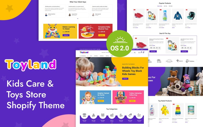 Toyland - Loja de roupas, brinquedos e jogos infantis Shopify 2.0 Tema responsivo