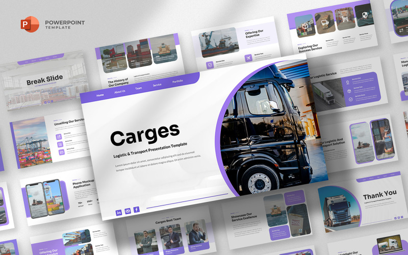 Carges - Powerpoint-sjabloon voor logistiek en transport