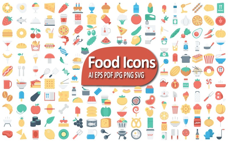 Food Icon Set for Culinary Projects