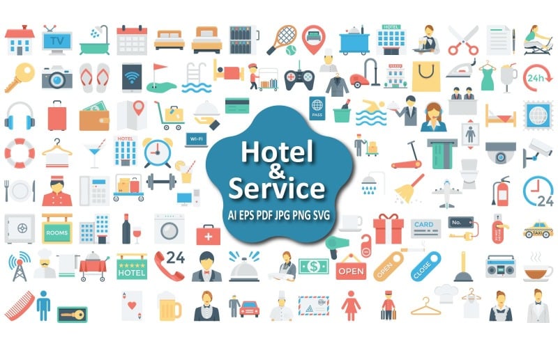 Hotel and Service Icon Set for Hospitality Projects