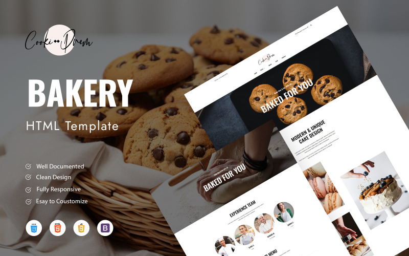 Cooki Drem - Modello HTML per panetteria e ricevute