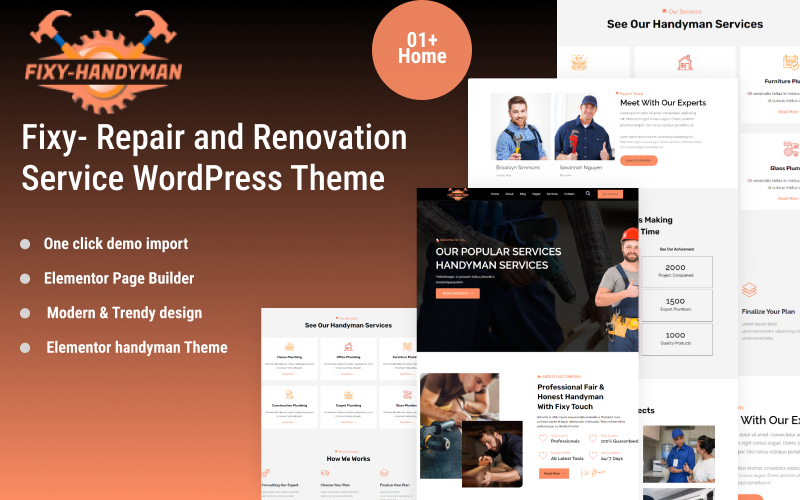 Fixy- Reparatie- en renovatie service WordPress-thema