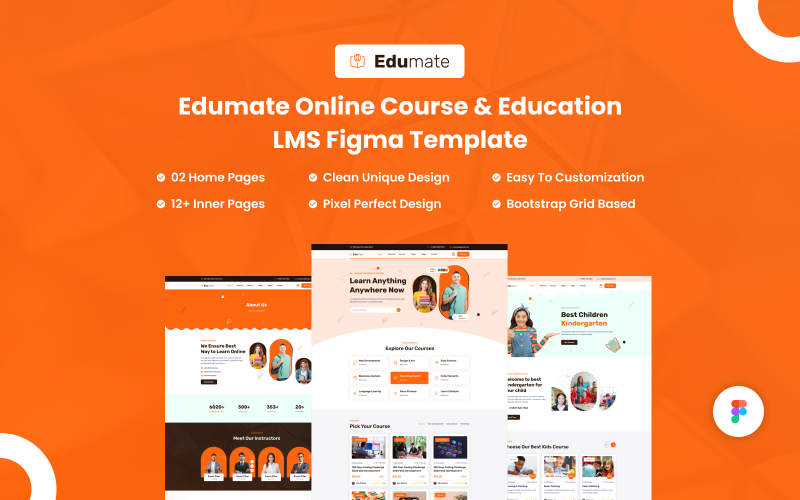 Edumate - Modello Figma per LMS per corsi online e istruzione