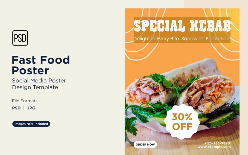 Fast Food Social Media Post Poster Design Template 61