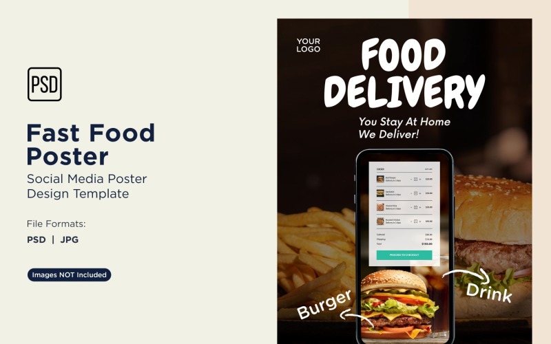 Fast Food Social Media Post Poster Design Template 83