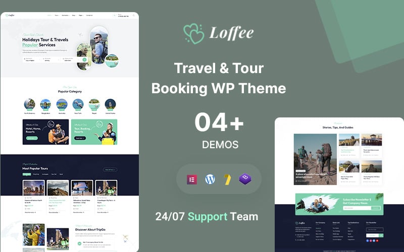 Loffee – тема WordPress агентства з бронювання подорожей і турів