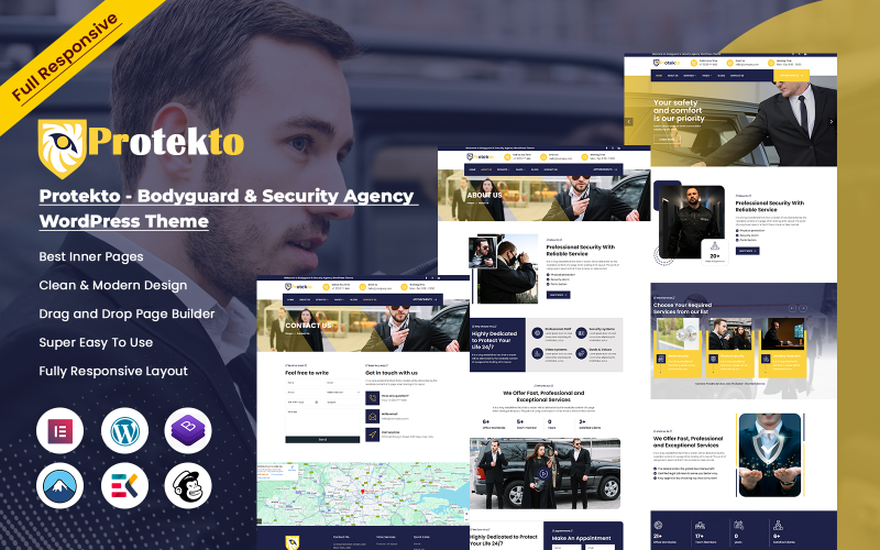 Protekto – WordPress-Theme für Leibwächter und Sicherheitsagenturen