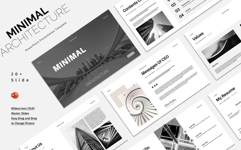 Minimal architectural  PowerPoint template