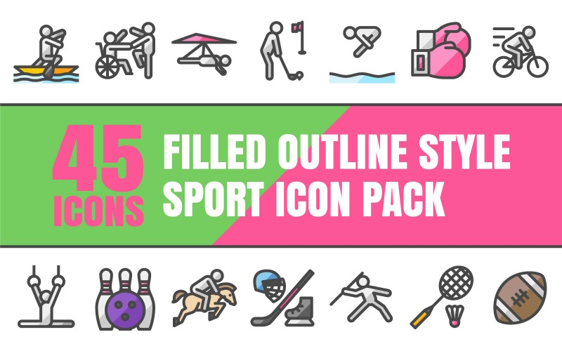 Outliz - Multipurpose Sport Icon Pack i fylld konturstil