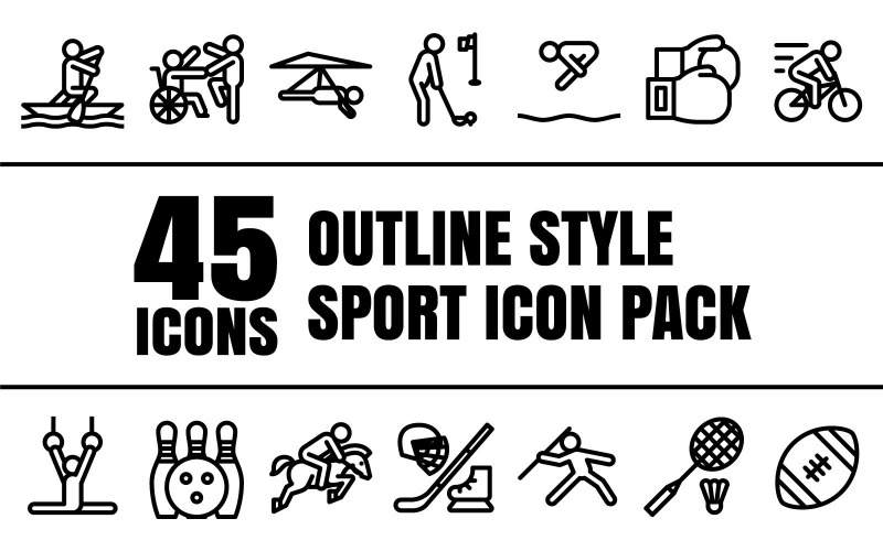 Outlizo - Pack d'icônes sportives polyvalentes au style Outline