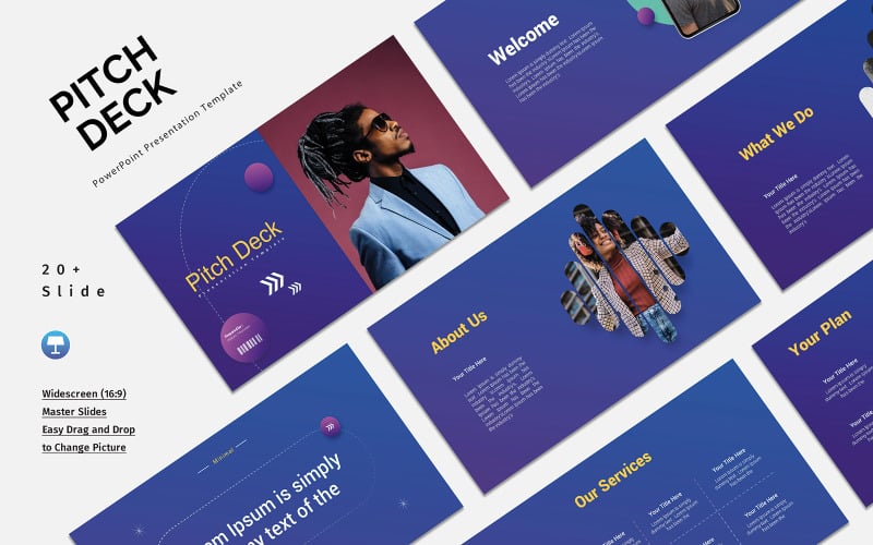 Pitch deck portfolio keynote Presentation template