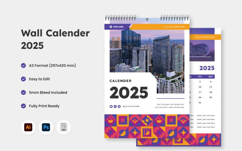 Wall Calendar 2025 Design V1