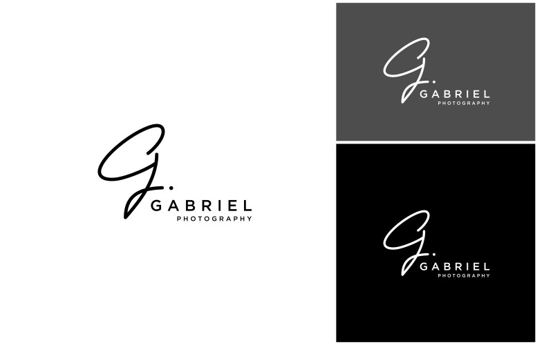 Buchstabe G Signatur-Schriftart-Logo