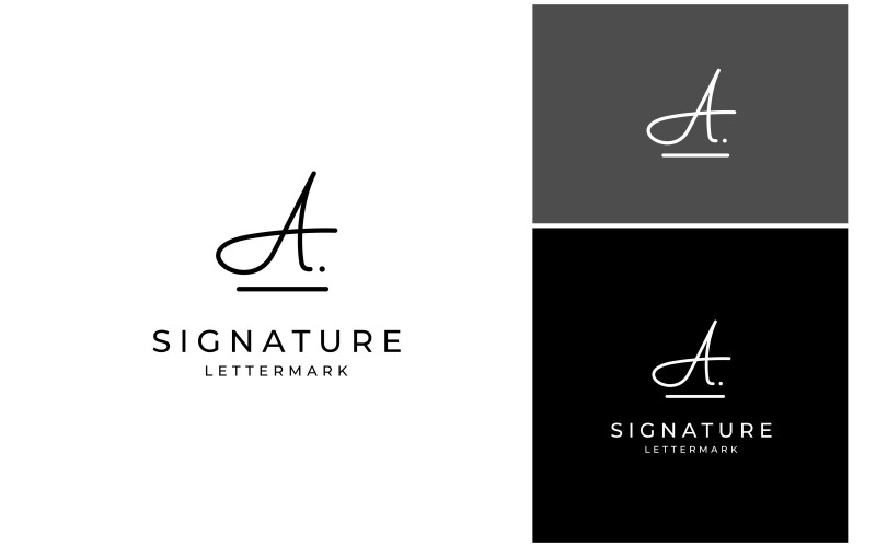 Letter A Signature Font Logo