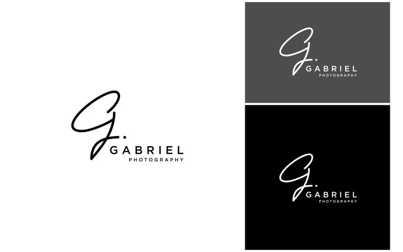 Logotipo de fuente de firma de la letra G