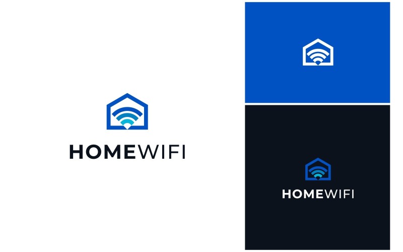 Logotipo inalámbrico de señal de Wifi para el hogar