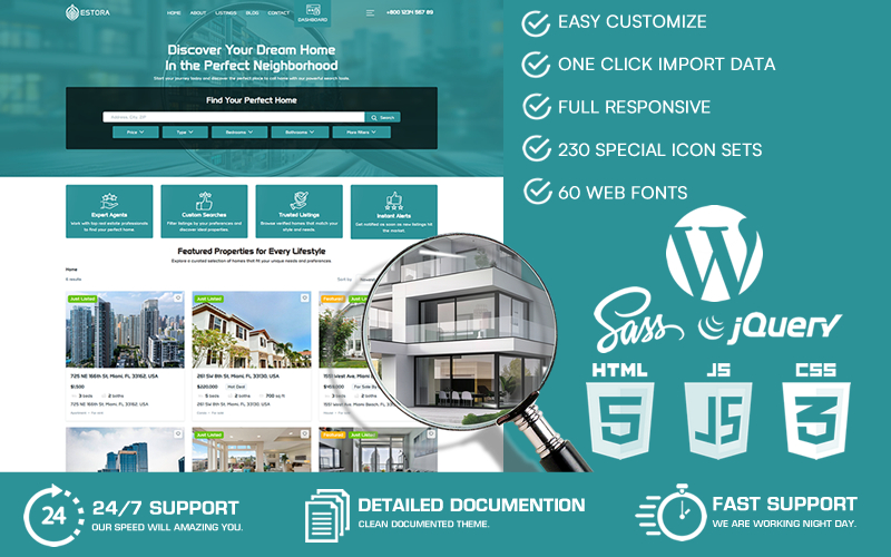 Estora - Fastigheter WordPress-tema