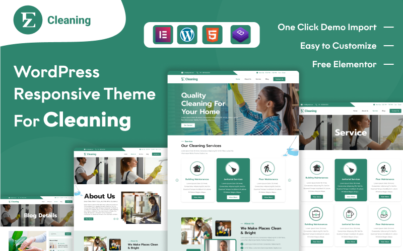 EZ Cleaning – Thème WordPress puissant pour les entreprises de nettoyage