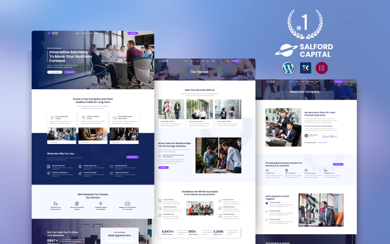 Salford Capital Finanzieller Erfolg WordPress Elementor Vorlage