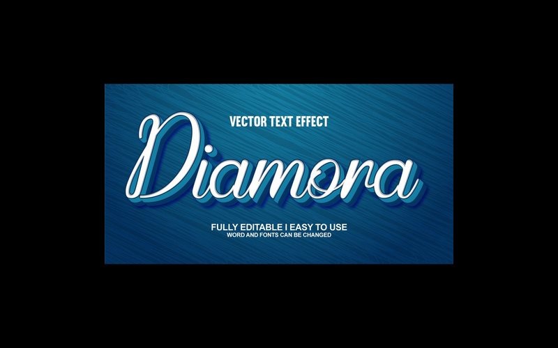 Diamora Fully Editable Vector 3D Text Effect