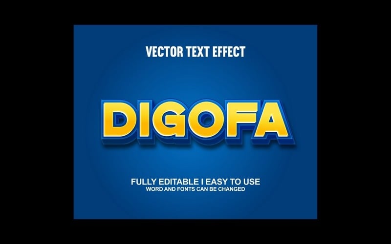 Digofa Fully Editable Vector 3D Text Effect