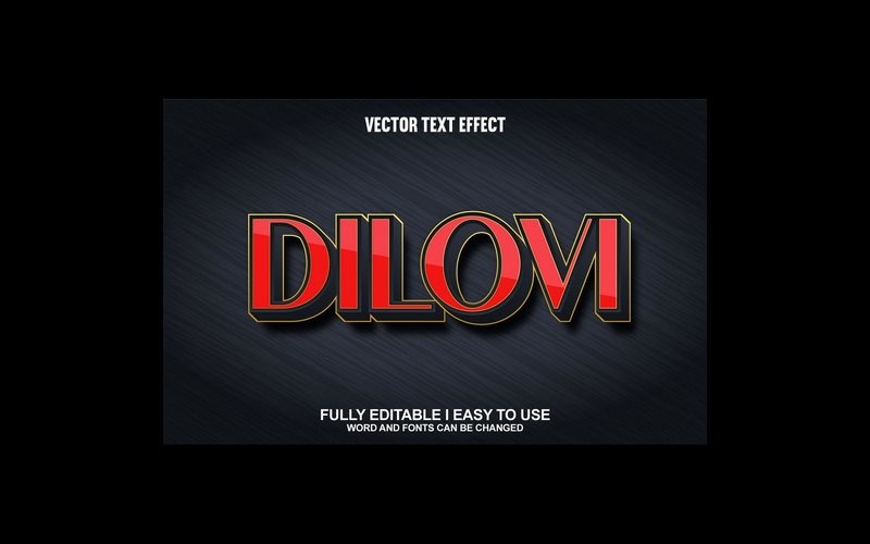 Dilovi Fully Editable Vector 3D Text Effect