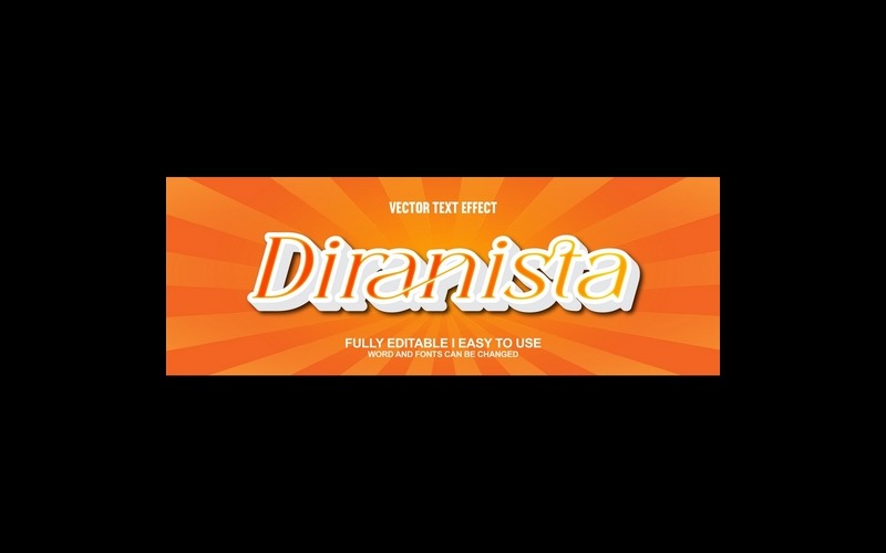 Diranista Fully Editable Vector 3D Text Effect