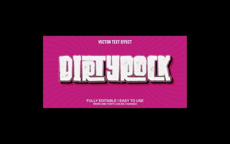 Dirty Rock helt redigerbar vektor 3D-texteffekt