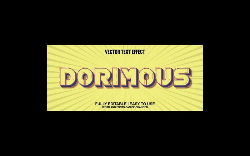 Dorimous Fully Editable Vector 3D Text Effect