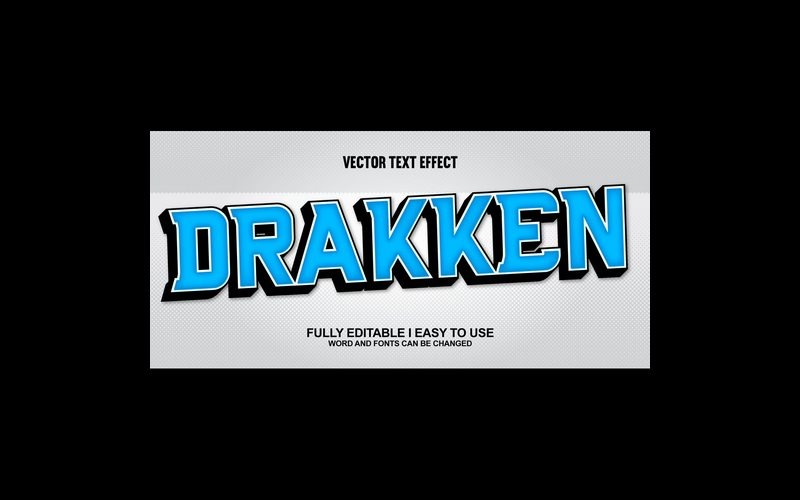 Drakken Vollständig editierbarer Vektor-3D-Texteffekt