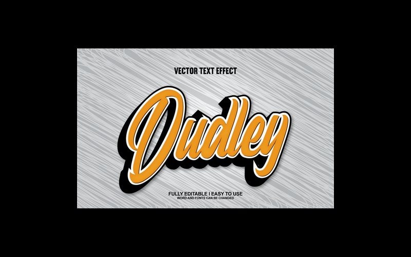 Dudley Fully Editable Vector 3D Text Effect