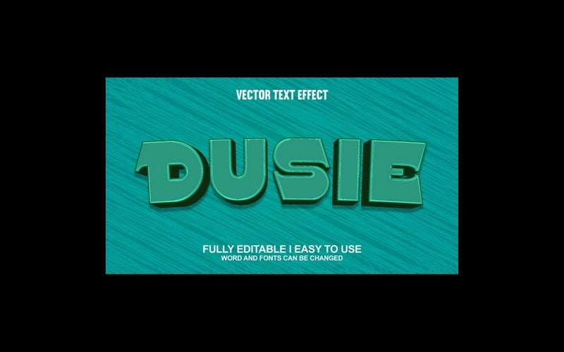 Dusie Fully Editable Vector 3D Text Effect