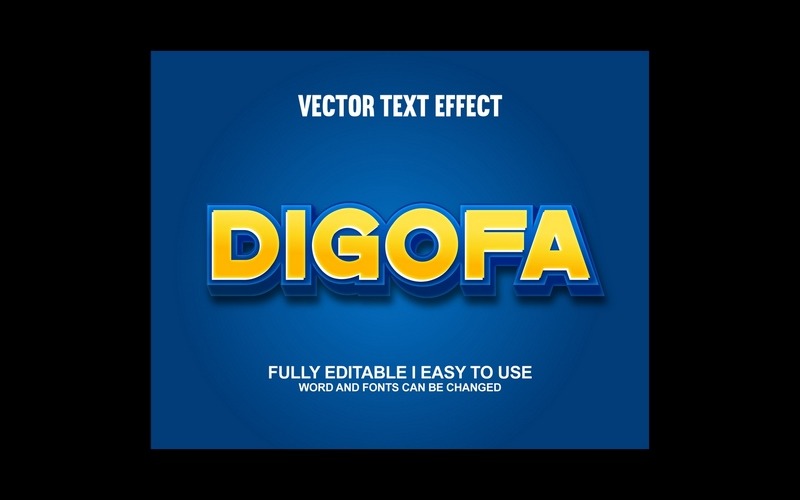 Effet de texte vectoriel 3D entièrement modifiable de Digofa