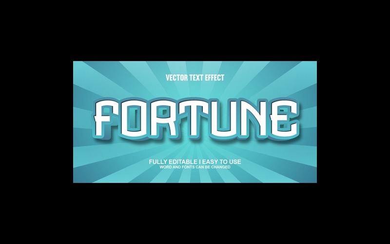 Fortune Fully Editable Vector 3D Text Effect