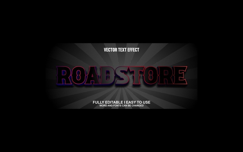 Road Store Fully Editable Vector 3D Text Effect