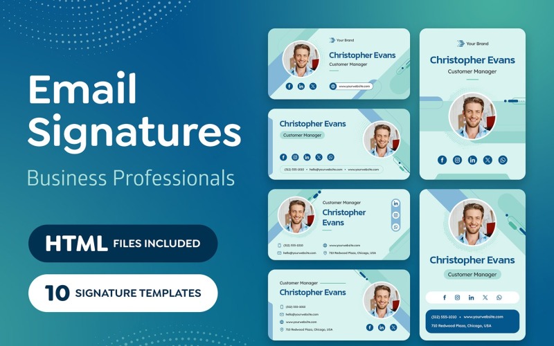 Assinatura de e-mail - Profissionais de negócios