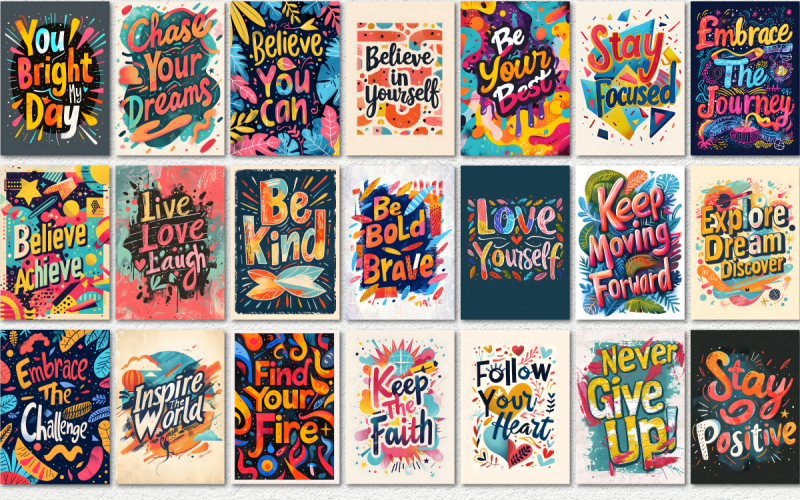 Motivational Short Quotes Poster Bundle