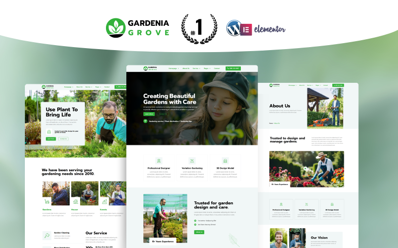 Gardenia - набор шаблонов WordPress Elementor для садоводства