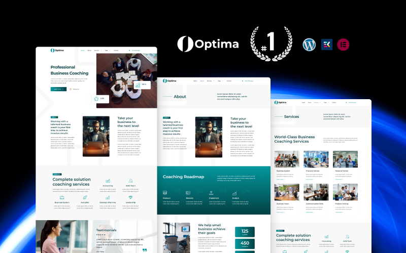 Optima Professional Business Coaching WordPress Elementor-sjabloon