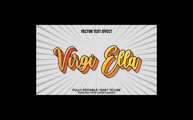 Virgi Ella Fully Editable Vector 3D Text Effect