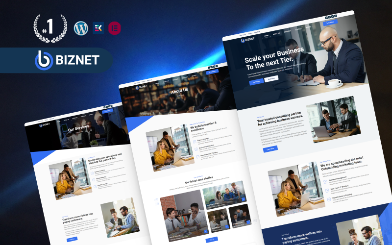 Biznet Business Consultation WordPress Elementor Template