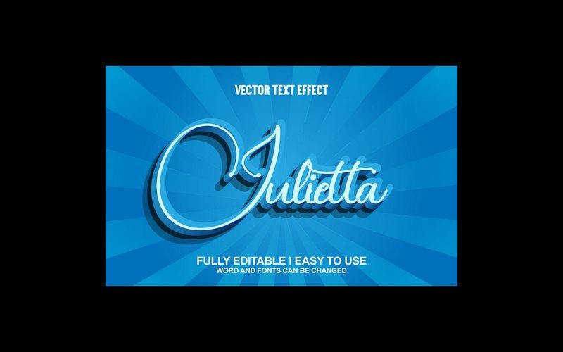 Julietta Fully Editable Vector 3D Text Effect