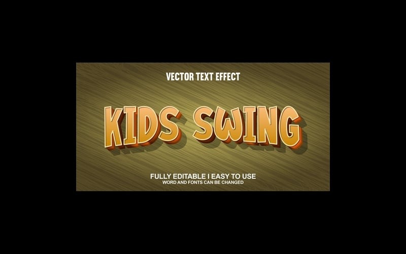 Kids Swing Fully Editable Vector 3D Text Effect