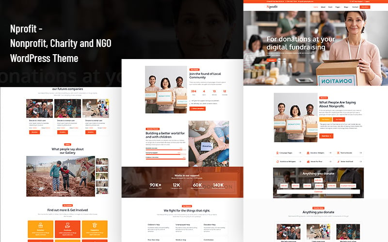 Nprofit - Thème WordPress pour les organisations à but non lucratif, caritatives et ONG