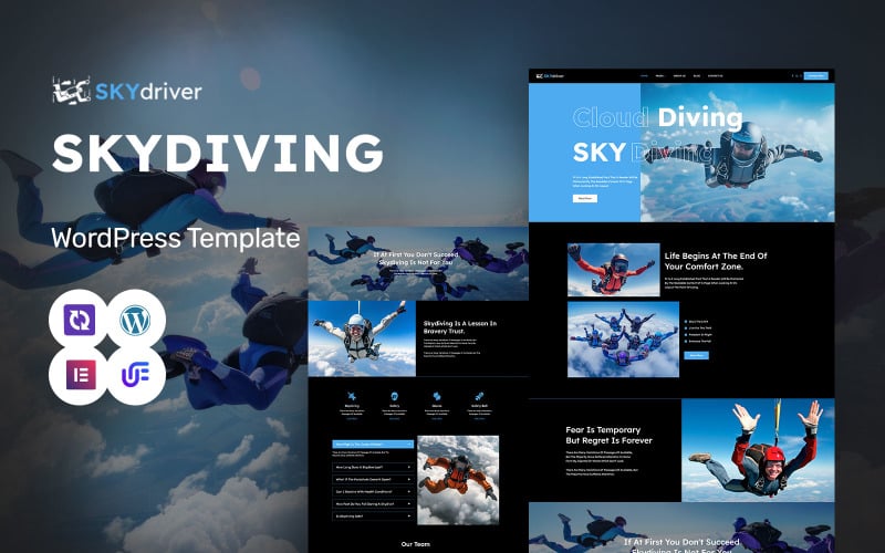 Skydriver - Skydiving And Parachuting Experience WordPress Elementor Theme