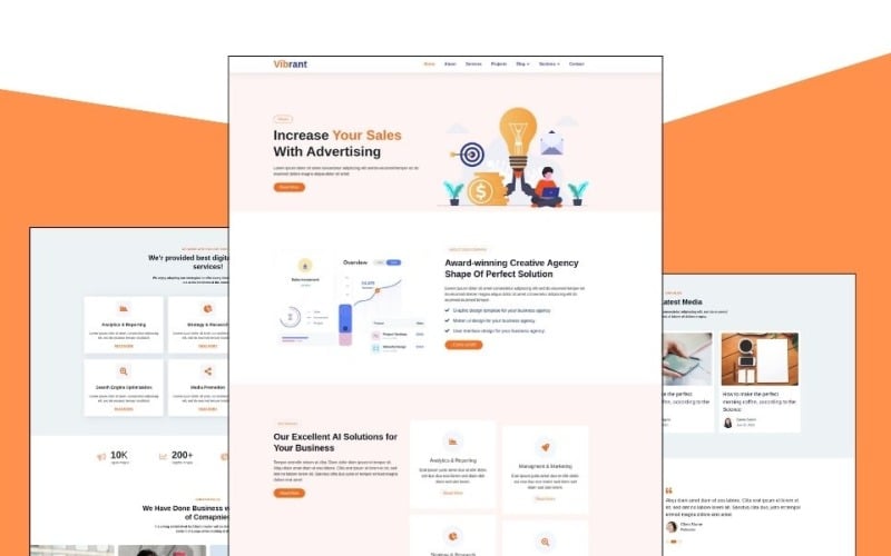 Vibrant - Yaratıcı Dijital ve Pazarlama Ajansı OnePage Şablonu
