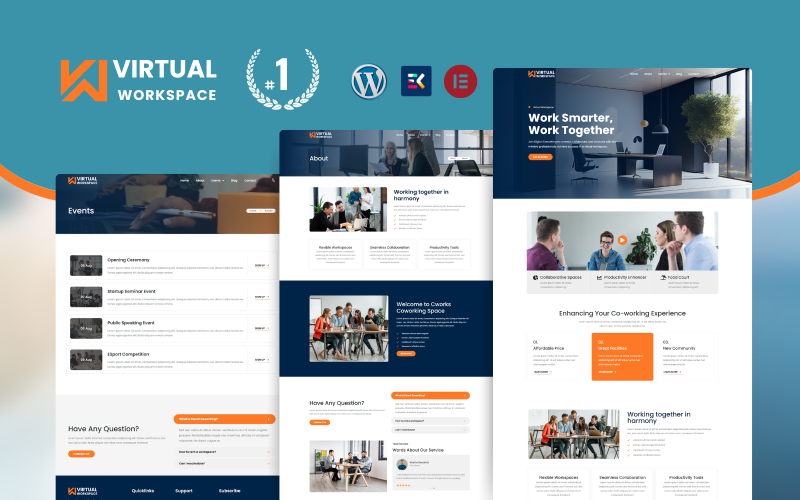 Virtual Workspace Remote Work Solutions WordPress Elementor Mall