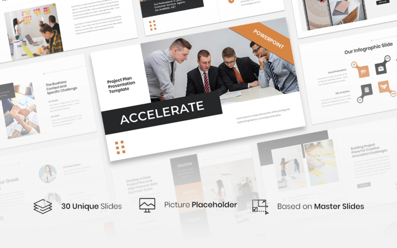 Accelerate - Modello di presentazione PowerPoint del piano di progetto