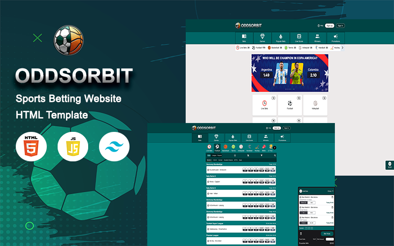 OddsOrbit – Modèle HTML de site Web de paris sportifs